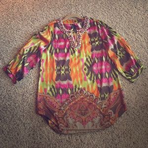 Chico’s black label beaded tunic, size 1